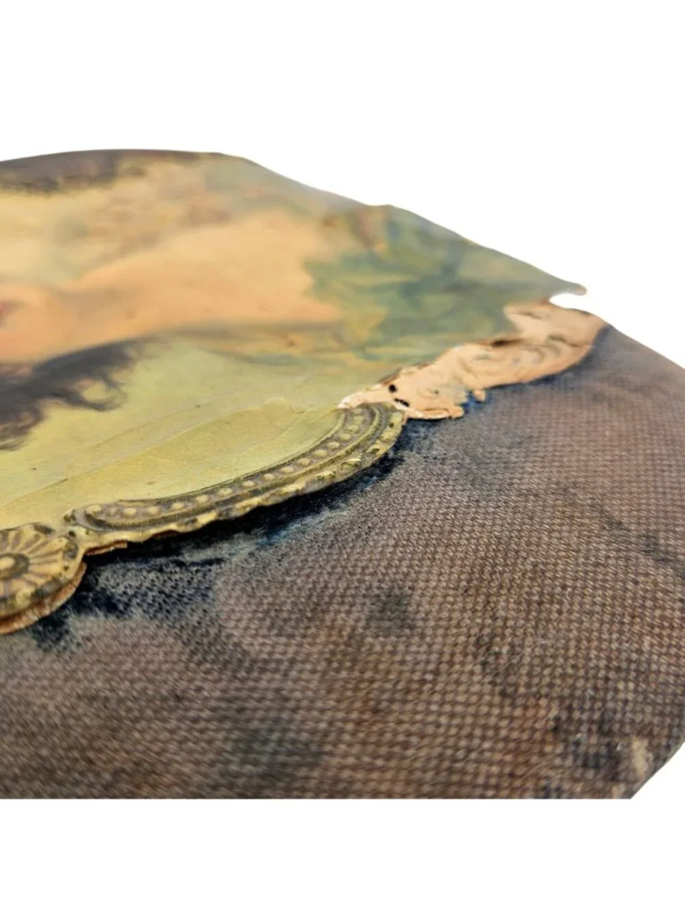 Antique Victorian Edwardian Celluloid Vanity Dresser Jewelry Box Portrait Lid